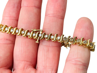 10ct Gold 3.80ct Champagne Diamond Bracelet