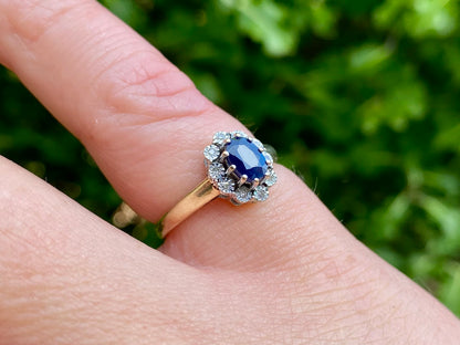 9ct Gold Sapphire & Diamond Ring