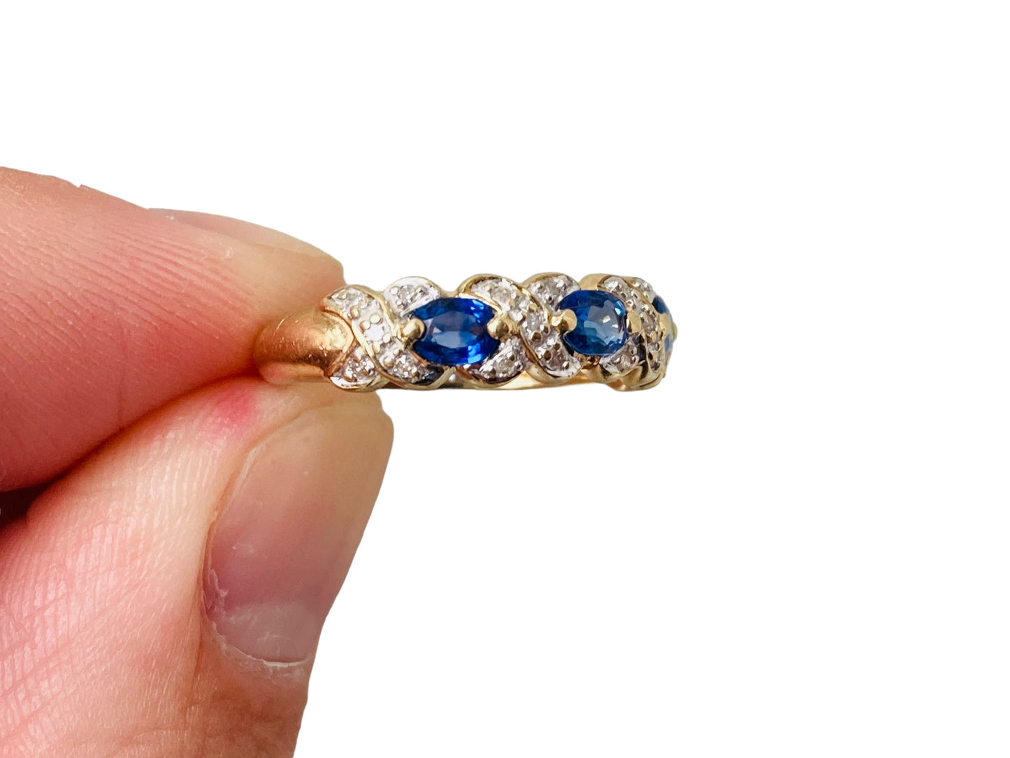 9ct Gold Sapphire & Diamond Ring