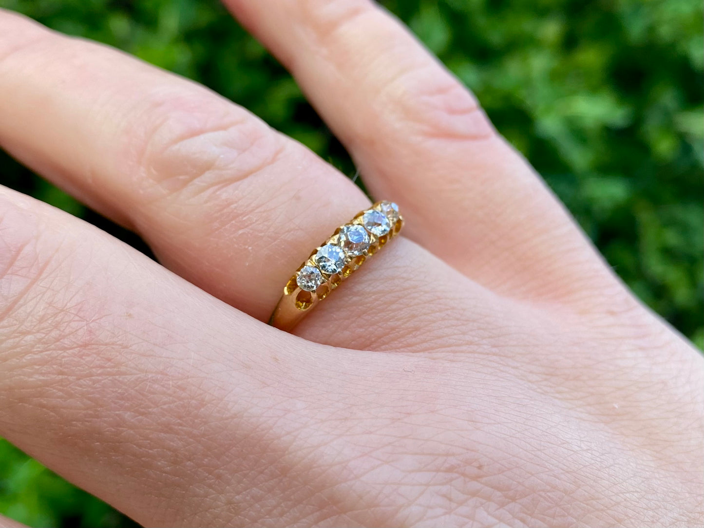 Antique Victorian 18ct Gold Five-Stone Diamond Ring