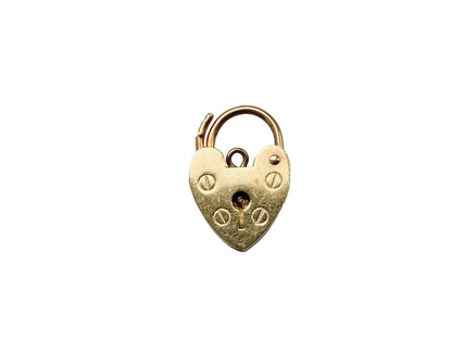 Vintage 9ct Gold Heart Padlock Clasp