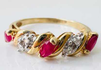 9ct Gold Ruby & Diamond Ring