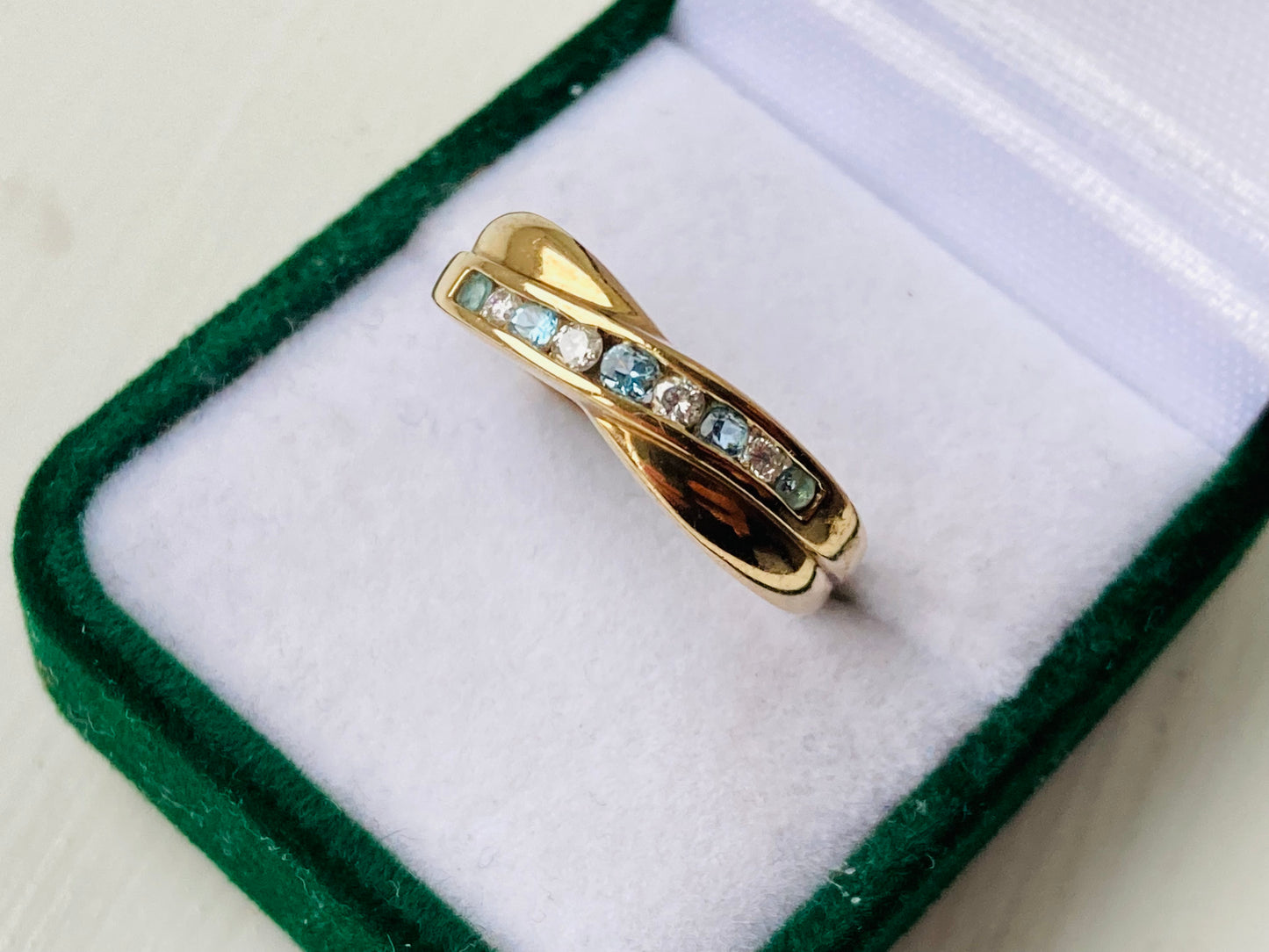 9ct Gold Topaz & Diamond Ring