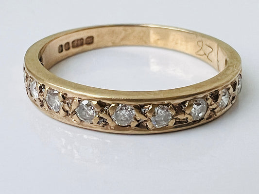 9ct Gold Nine-Stone Diamond Band Ring