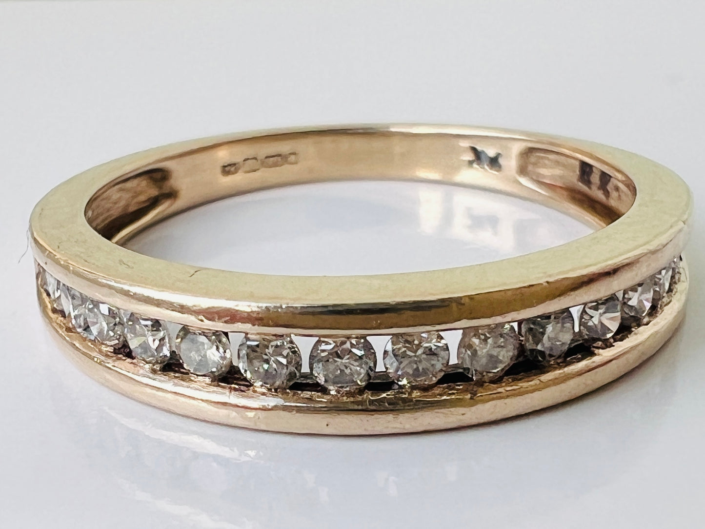 9ct Gold Sixteen-Stone 0.33ct Diamond Stacking Ring