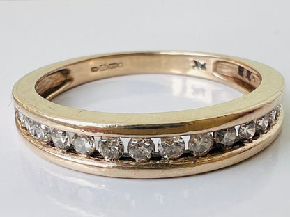 9ct Gold Sixteen-Stone 0.33ct Diamond Stacking Ring