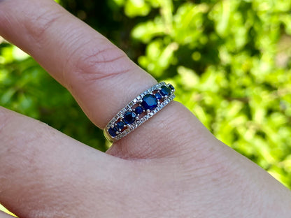 9ct Gold Sapphire & Diamond Ring