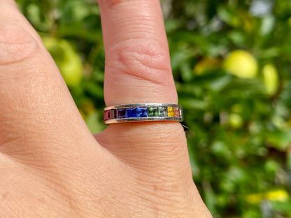 14ct Gold Rainbow Sapphire Ring