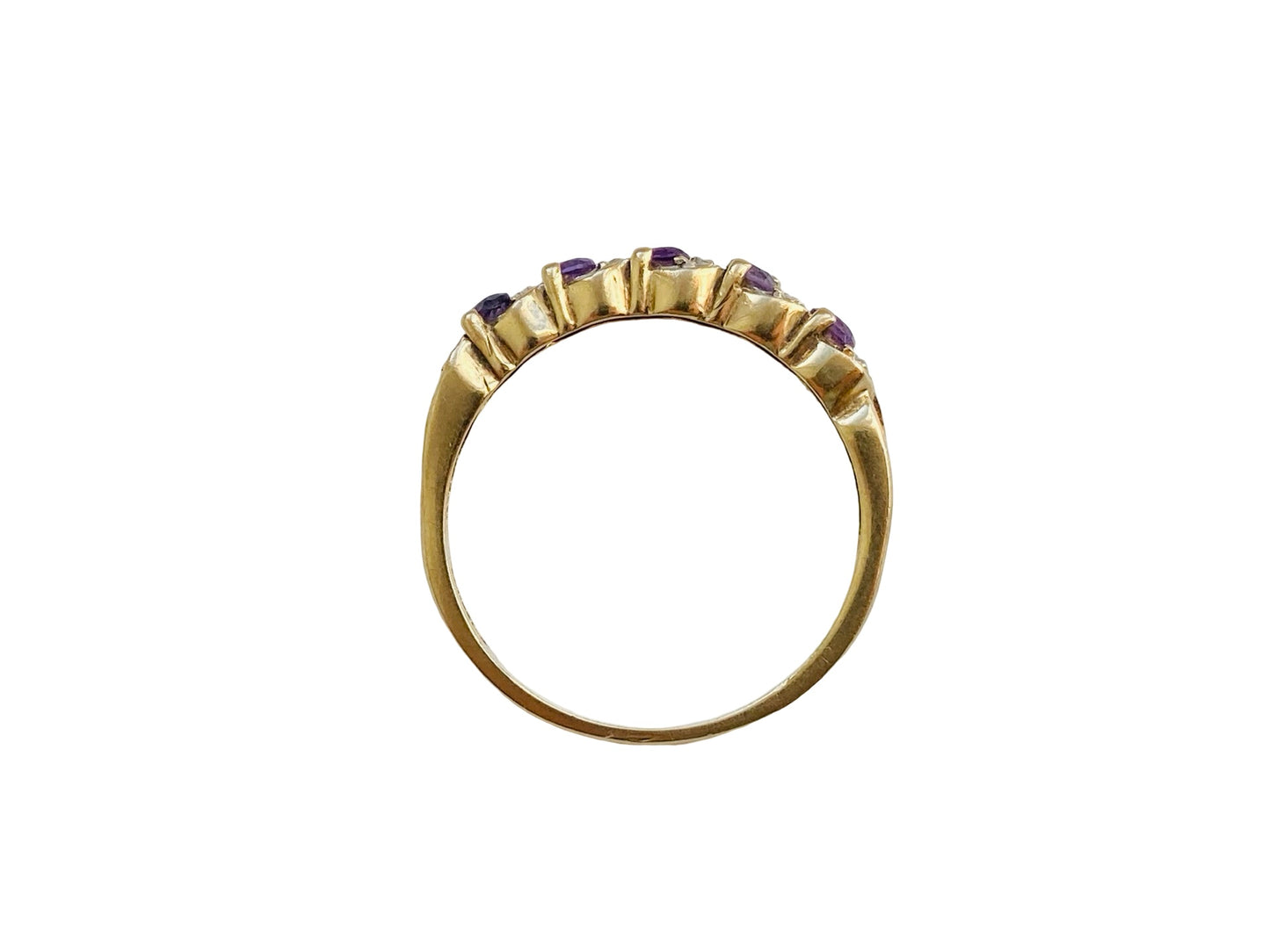 9ct Gold Amethyst & Diamond Ring