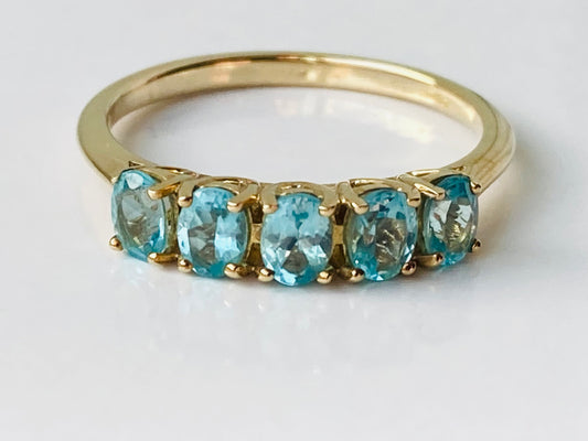 9ct Gold Blue Zircon Ring