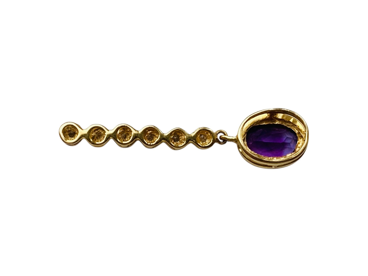 9ct Gold Amethyst & Diamond Pendant