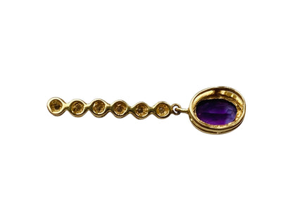 9ct Gold Amethyst & Diamond Pendant