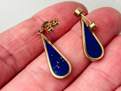 9ct Gold Lapis Lazuli Earrings