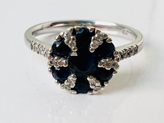 9ct Gold Sapphire & Diamond Ring