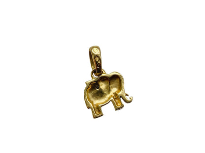 18ct Gold Elephant Diamond Pendant
