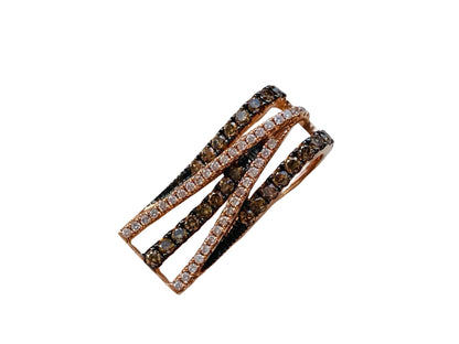 14ct Rose Gold White & Champagne Diamond Pendant