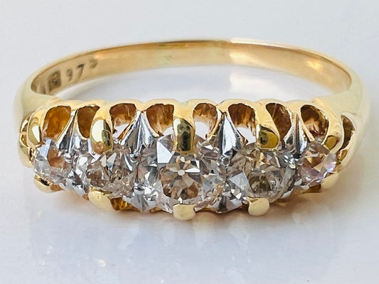 Antique 18ct Gold Five-Stone Diamond Ring