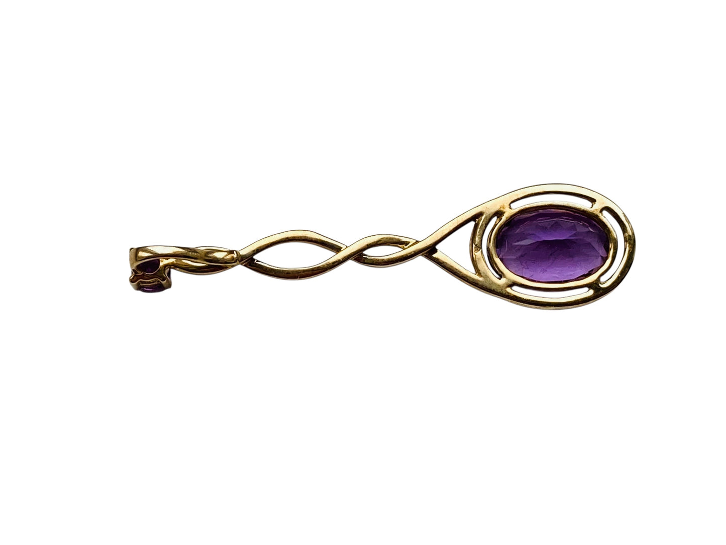 9ct Gold Amethyst & Diamond Pendant