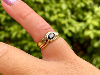 9ct Gold Sapphire & Diamond Ring