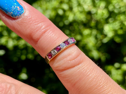 Vintage 9ct Gold Ruby & Diamond Ring