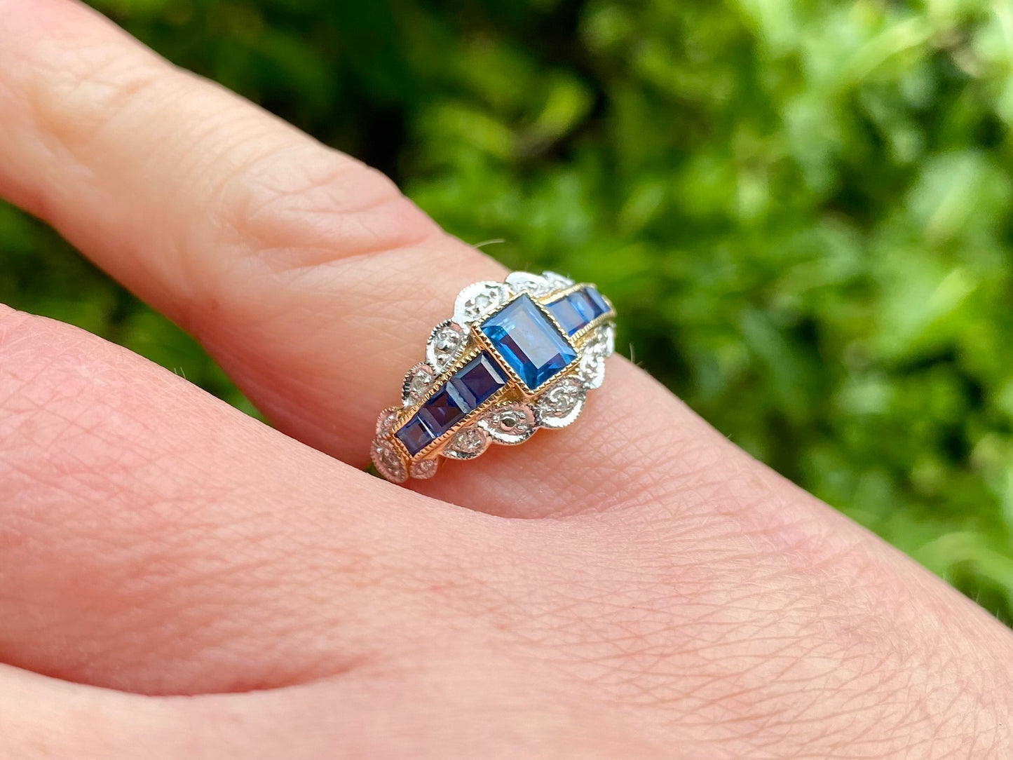 9ct Gold Luke Stockley Sapphire & Diamond Ring