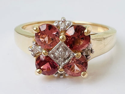 9ct Gold Tourmaline & Diamond Ring