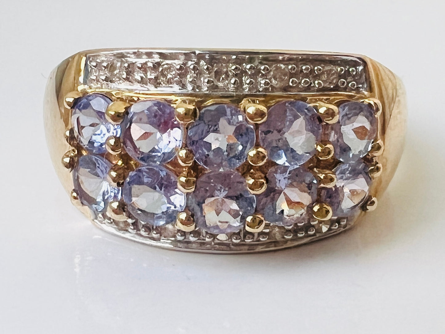 9ct Gold Tanzanite & Diamond Ring
