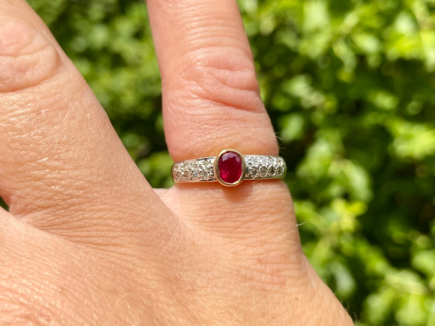 9ct Gold Ruby & Diamond Ring