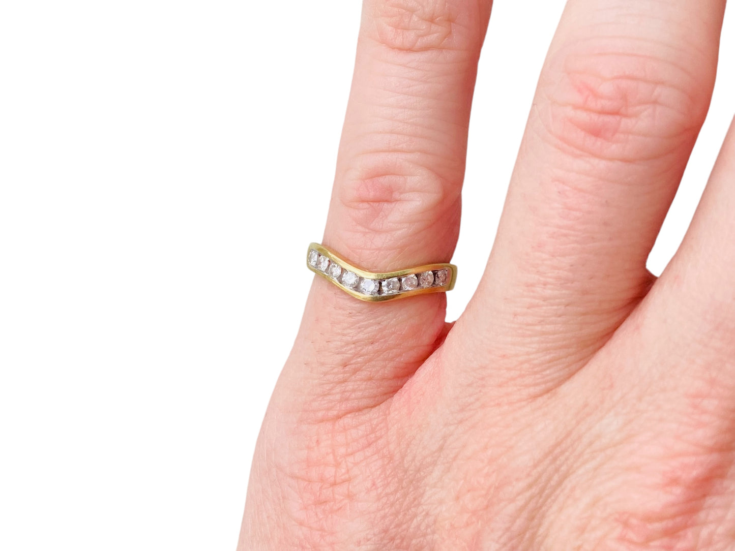 18ct Gold Diamond Wishbone Ring