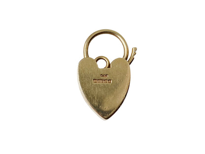 Vintage 9ct Gold Heart Padlock Clasp