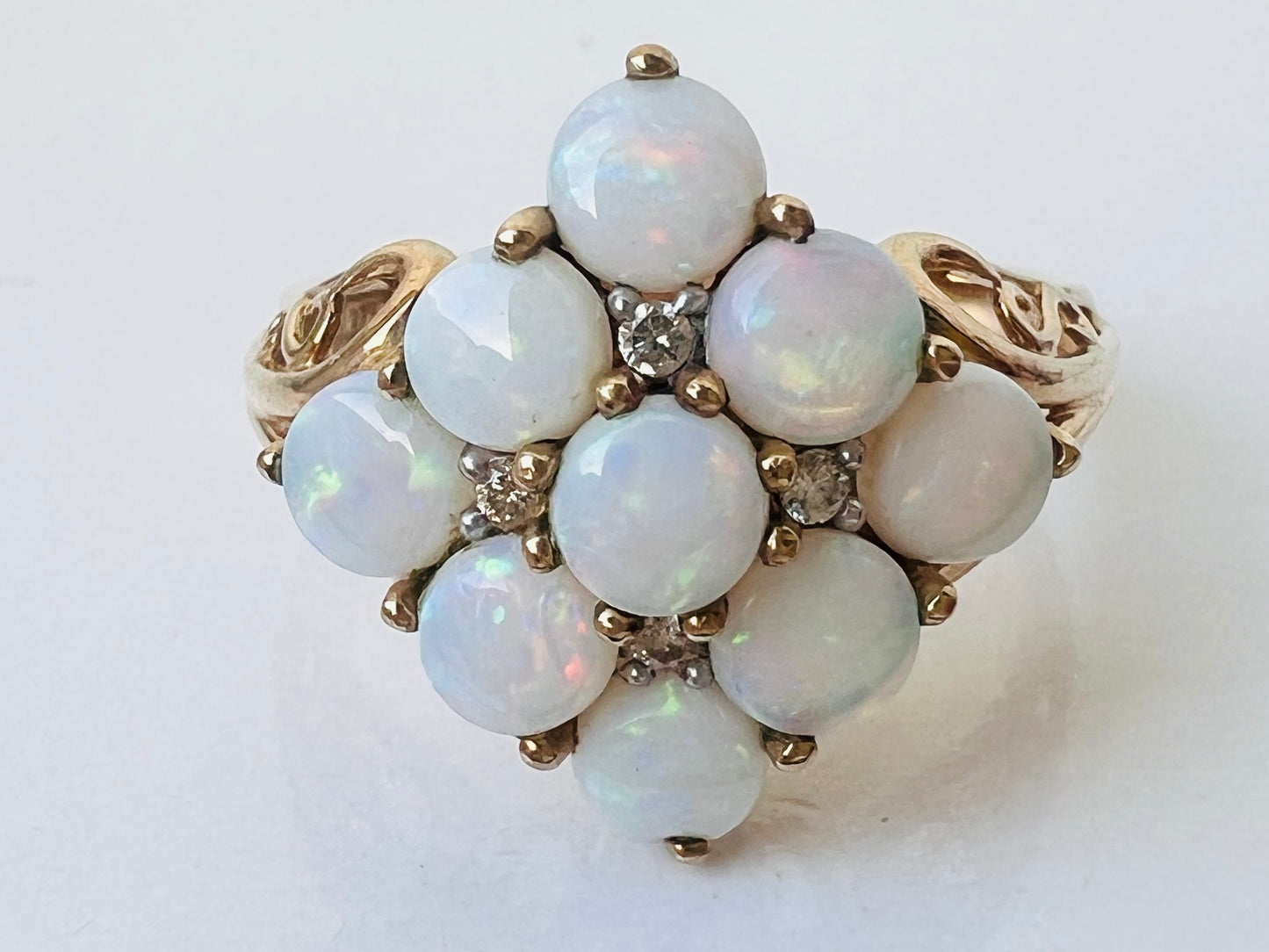 9ct Gold Opal & Diamond Ring
