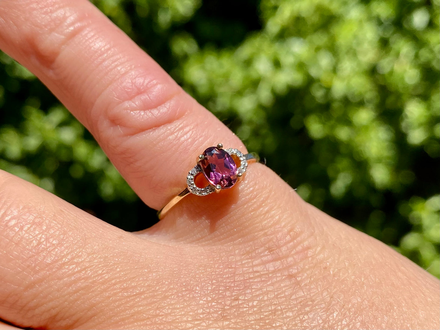 9ct Gold Tourmaline & Diamond Ring