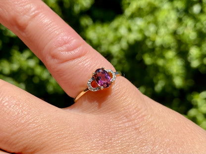 9ct Gold Tourmaline & Diamond Ring