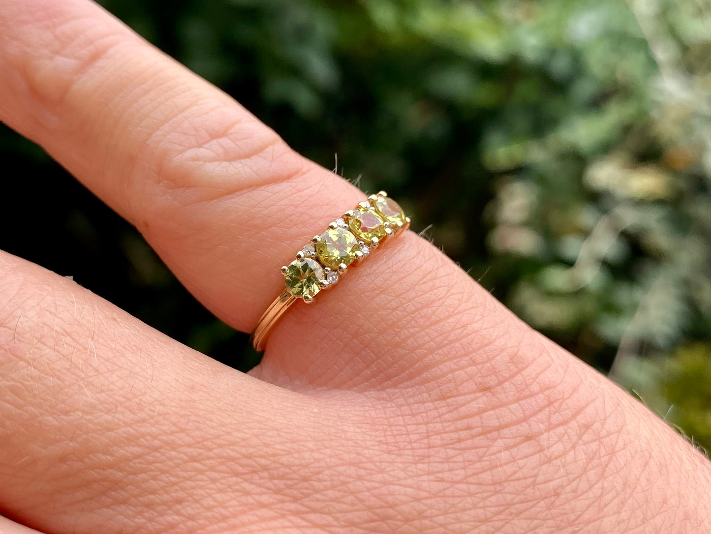 9ct Gold Sphene & Diamond Ring