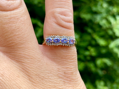 9ct Gold Tanzanite & Diamond Ring