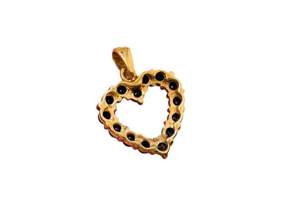 9ct Gold Sapphire Heart Pendant