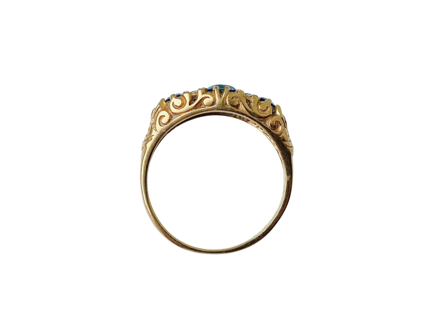 Vintage 9ct Gold Topaz & Diamond Ring