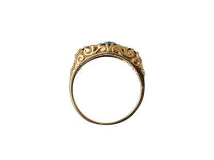 Vintage 9ct Gold Topaz & Diamond Ring