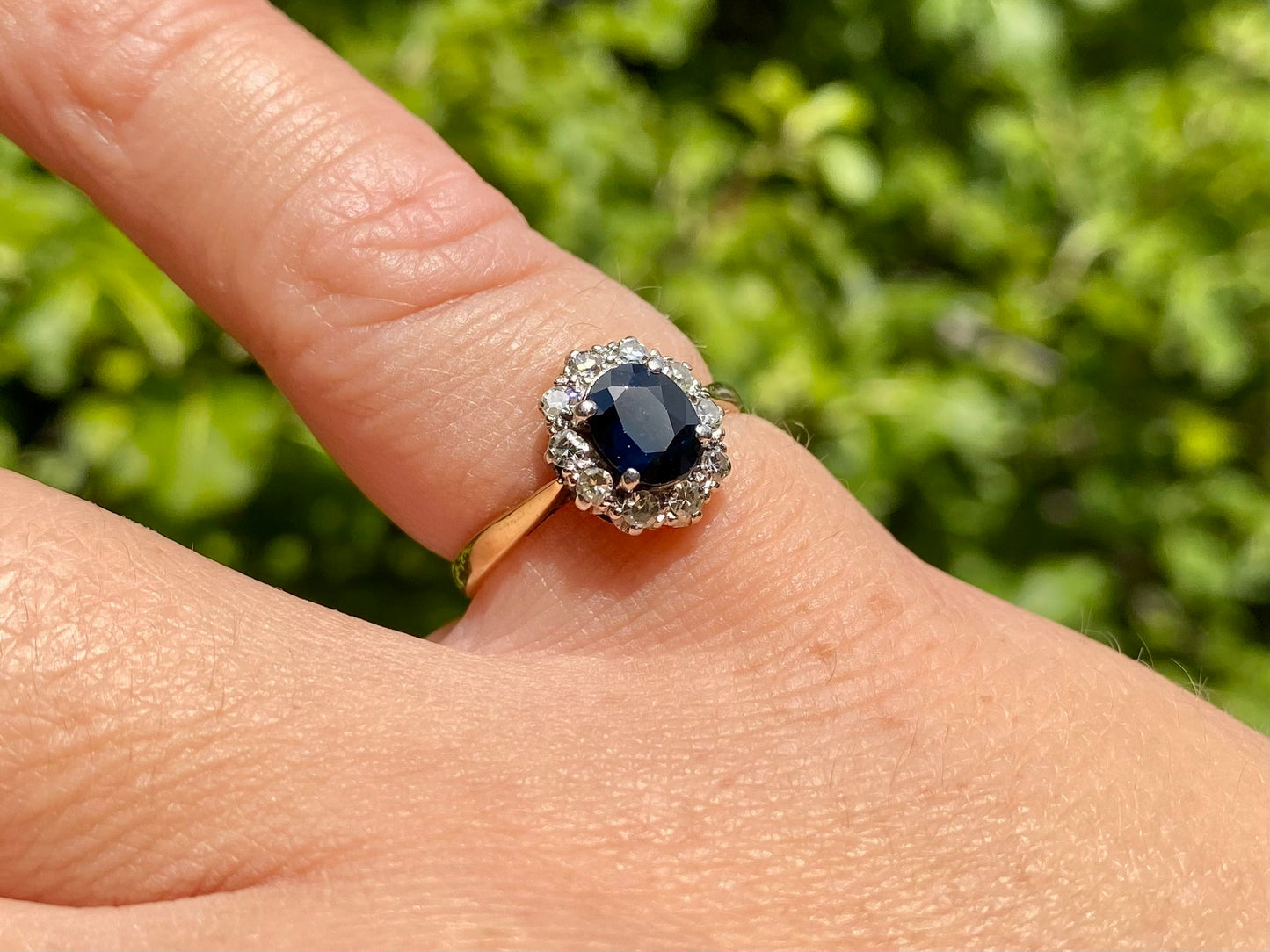 Antique 18ct Gold & Platinum Sapphire & Diamond Ring
