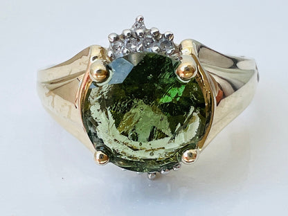 9ct Gold Tourmaline & Diamond Ring