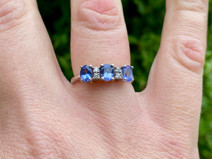 14ct Gold Tanzanite & Diamond Ring