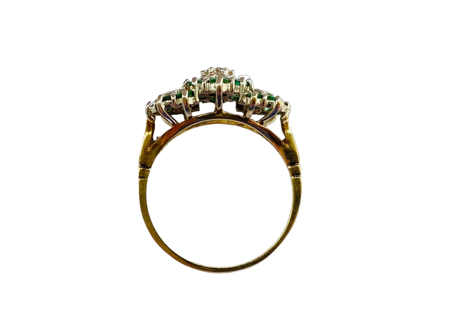 Vintage 9ct Gold Emerald & Diamond Ring