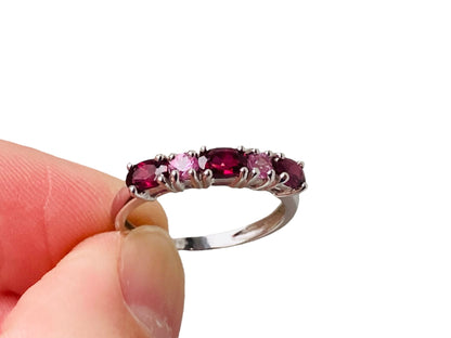 9ct Gold Pink Sapphire & Rhodolite Garnet Ring