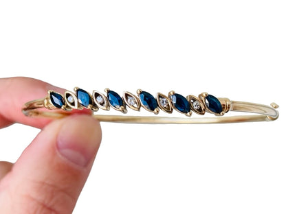 9ct Gold Sapphire & Diamond Bangle
