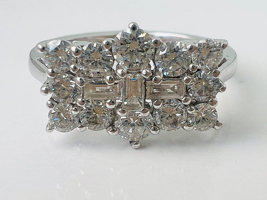 Platinum 1.00ct Diamond Boat Ring