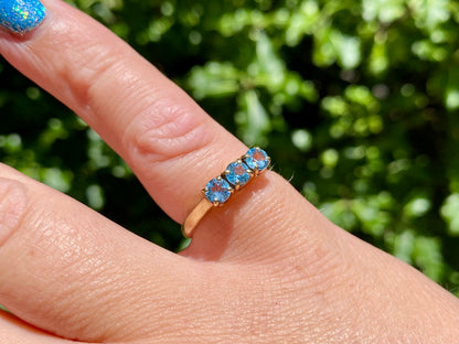 9ct Gold Blue Zircon Ring
