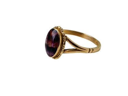 Vintage 9ct Gold Blue John Ring