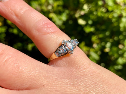 9ct Gold Topaz & Diamond Ring