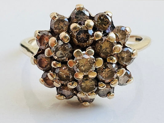 9ct Gold Champagne Diamond Ring