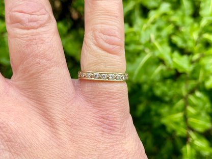 9ct Gold Nine-Stone Diamond Band Ring